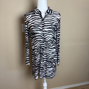 Travelers Collection by Chicos Zebra Shirt Dress